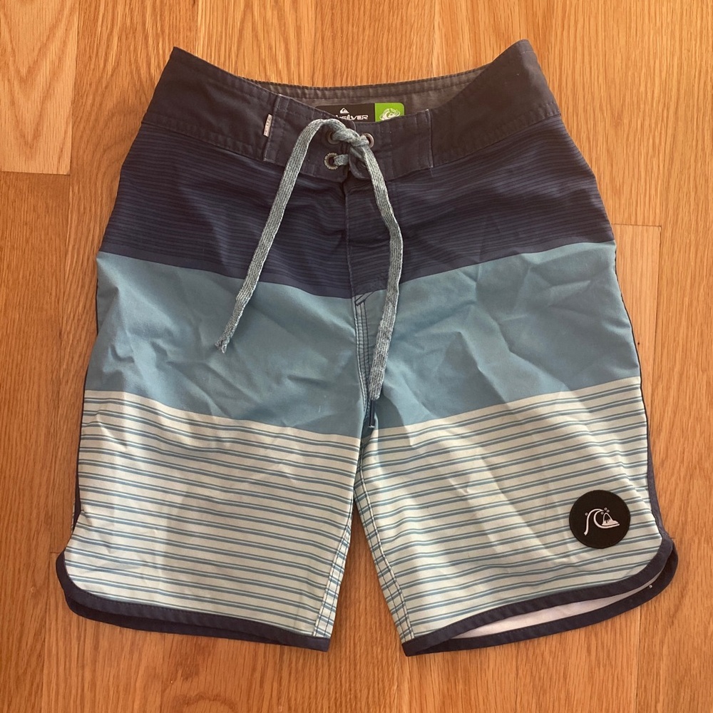 Quiksilver Navy and Light Blue Board Shorts